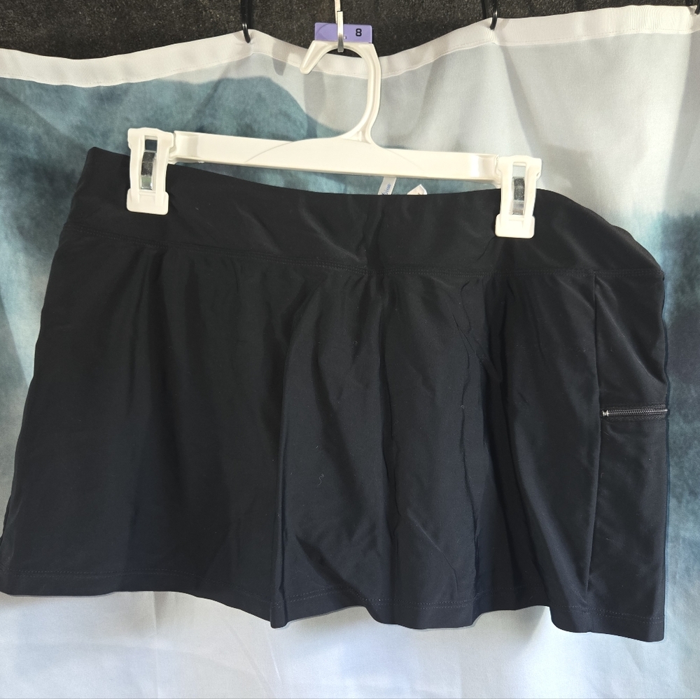 ❤️❤️❤️ Beach DIVA Black Skort Swim Bottoms